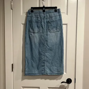 Wrangler Denim Button Front Midi Skirt Size 2 (Runs Large Fits More 4-6) thumbnail 6