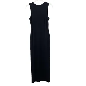 Quince Tencel Jersey Tank Maxi Dress Black Size Small Minimalist Side Slit thumbnail 2