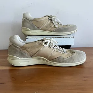 ECCO Tan Leather Suede Walking Shoes Womens‎ 38 Arch Support Sneakers 045193 thumbnail 2