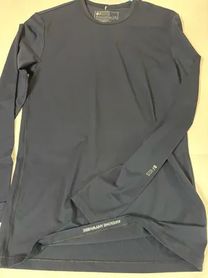 Dark navy blue nwot XS FIGS long sleeve underscrub top logo new technical thumbnail 1
