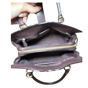 Coach Mercer 30 Satchel Plum Pebble Leather Handbag 37575 Gold Hardware thumbnail 7