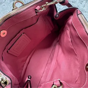 Coach Mini Brooke Carryall Satchel Pink Glitter Crossgrain Leather Gold thumbnail 10