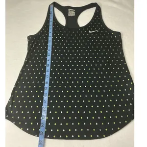 Nike‎ Dri-FIT Athletic Cut Racerback Tank Top Black Polka Dot Raindrop Medium thumbnail 5