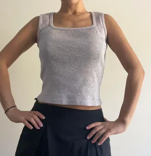 Morgan Sport Metallic Shiny Tank Top Y2K thumbnail 2