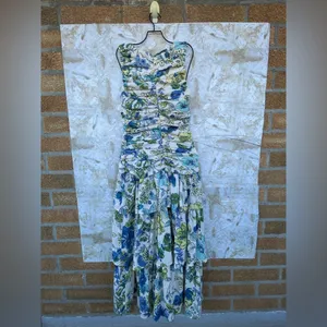 Abercrombie & Fitch High Neck Ruched Tiered Maxi Dress size XS thumbnail 8