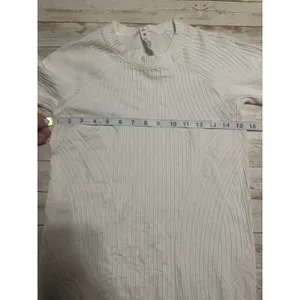 Lululemon Textured Pullover Long-Sleeve Top Size 6 White Embossed Running thumbnail 7