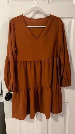 Burnt orange dress Size M thumbnail 1