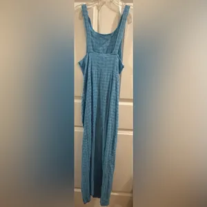 Free People Teal Blue Side-Ruched Tank Maxi Dress thumbnail 6