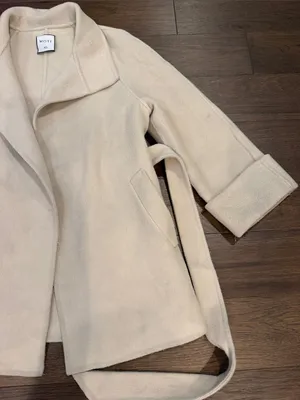 MOTF Cream Belted Trench Coat 3/4 Sleeve Size XS - C19-106 thumbnail 6