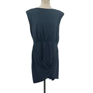 Free People Runaway Knit Mini Dress‎ Sleeveless Draped Black Size XL thumbnail 3
