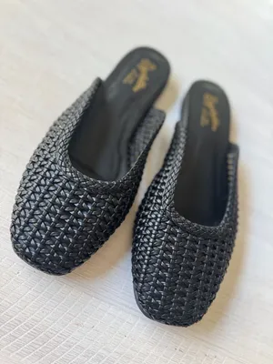 Seychelles Black Woven Mule Slide Sandals Size 9.5 thumbnail 3
