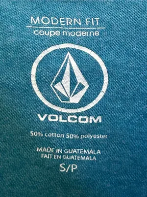 Volcom petite Teal Blue Hawaii Graphic Short-Sleeve Tee T-shirt Small modern fit thumbnail 4