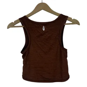 Free People Movement Twist Front Heathered Crop Tank Top Brown Sporty Size S thumbnail 3