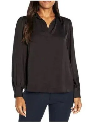 Banana Republic Womens Black Size large Blouse thumbnail 1