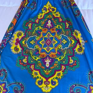 Vibrant Boho Paisley Mini Dress 🌈 Deep V Neck Festival Summer Dress | Blue & Green Statement Piece | Size S (Forever 21) ✨ thumbnail 4