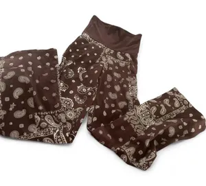 Brown Bandana Paisley Flare Leggings XXS NWT thumbnail 1