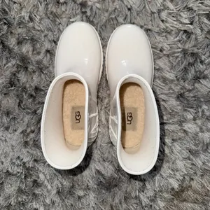 UGG Drizlita Rain Boots Women 5 White Waterproof Rubber Ankle Sheepskin Insole‎ thumbnail 5