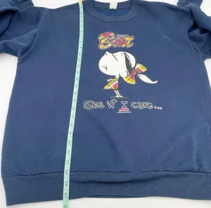 Vintage 90s 1995 Total Brat See If I Care Sweatshirt Navy Blue Crewneck Size XL thumbnail 9