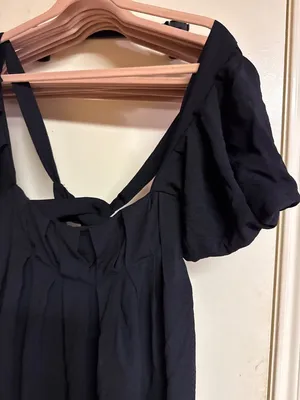 Black Puff Sleeve Mini Dress With Tie-Back Detail - Halara - Size M - 100% Polye thumbnail 2