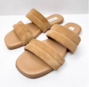 Steve Madden Sandals‎ Womens Size 6 Tan Leather Double Strap Open Toe thumbnail 1