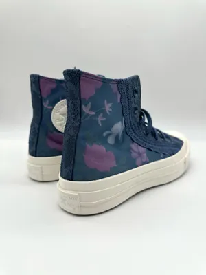 Converse Chuck 70 Hi Floral Satin Slacker Blue Men 5 Women 7 NWOB A17487C thumbnail 5
