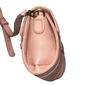 Anthropologie Aidy Pink Faux Leather Barrel Bag thumbnail 5