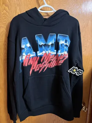AMP Black Hoodie with Blue Gradient Graphic Size M thumbnail 2