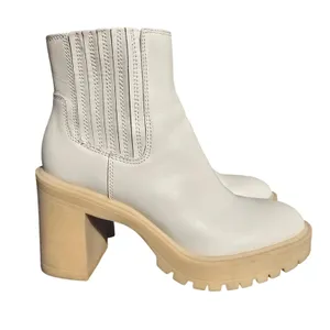 Dolce Vita Caster Ivory Leather Platform‎ Lug Sole Block Heel Chelsea Boots 8.5 thumbnail 5
