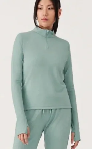 Allbirds Quarter Zip Pullover Natural Run Mid Layer Green Hush Athleisure Casual thumbnail 1