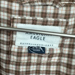American Eagle Outfitters Brown Button Up Flannel Size Medium Rodeo Boho thumbnail 2