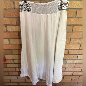 NWT Free People Lotus Set Embroidered Crop Top Maxi Skirt White & Black Size L thumbnail 10