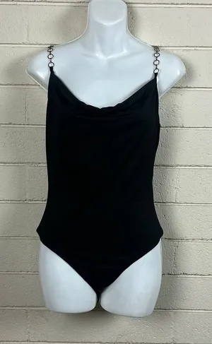 Princess Polly Mia black bodysuit with chain straps size 6 thumbnail 1