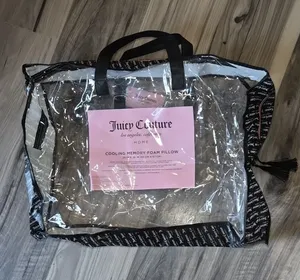 Juicy Couture Clear Pillow Travel Tote with Black Trim and Pink Panel thumbnail 1