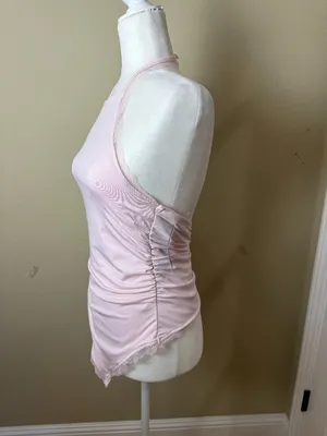 Wild Fable Light Pink Asymmetrical Lace Trim Halter Size Small NEW thumbnail 4