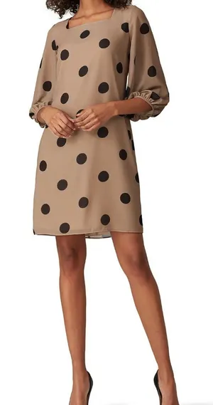Amanda Uprichard Polka Dot Shift Dress Brown/Black Size Small thumbnail 1