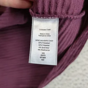 Coldwater Creek Purple Ribbed Knit Long Sleeve Scoop Neck Top XL 601984 thumbnail 5