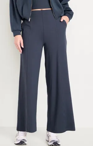 Old Navy High Waisted Power Soft Trouser Pants in Dusk Navy thumbnail 1