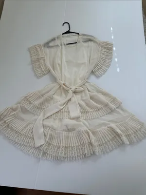 Zimmermann Espionage Pleat Frill Mini Dress Cream Ecru, US 8 Zimmermann size 2 thumbnail 4