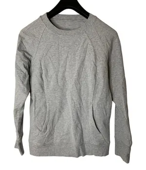 Lululemon Scuba Crew Heathered Core Light Grey sweatshirt women's size 8 W3CB2S thumbnail 1