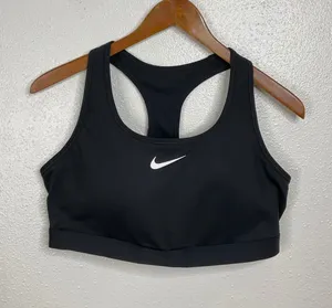 Nike Swoosh‎ Dri-FIT Women Racerback Sports Bra Black XL Medium Support thumbnail 1