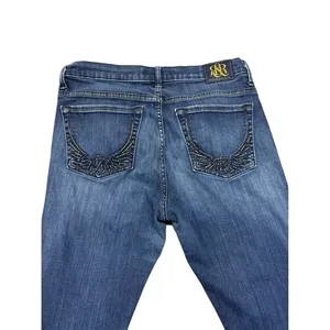 Rock & Republic Women Size 12 Bootcut Blue Jeans Medium Wash Embellished Pockets thumbnail 5