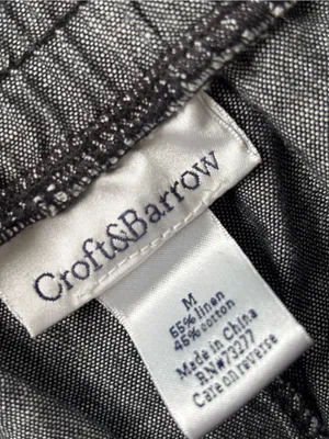 NWT Croft & Barrow heather grey linen straight leg relaxed pant size medium thumbnail 6