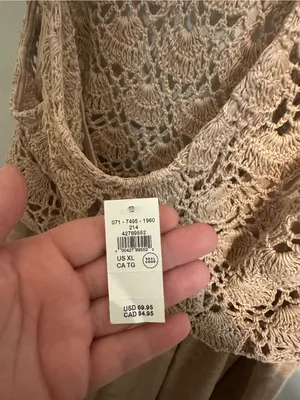 NWT Aerie Brown V Neck Crochet Top Maxi Dress thumbnail 2
