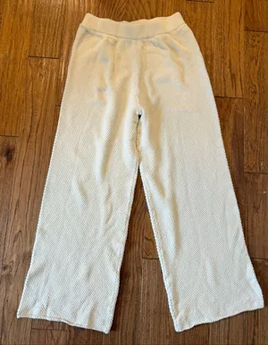 Amazon Cotton ivory waffled lounge pants where leg size M thumbnail 2