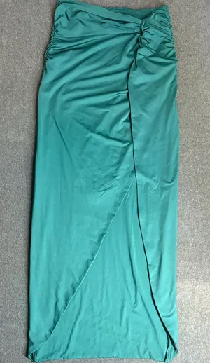 Womens Sarong Emerald Green Thigh High Slit Maxi Skirt Size M thumbnail 1