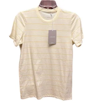 Everlane The Organic Cotton Crew Tee yellow stripe Size S NWT thumbnail 2