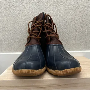 Sperry Saltwater Brown & Blue‎ Duck Boots 10 thumbnail 4