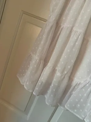 Kori White Chiffon Tiered Swiss Dot Top thumbnail 4
