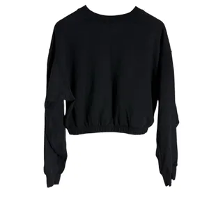 Alo Yoga Devotion Black Cropped Long Sleeve Crewneck Sweatshirt Small thumbnail 7