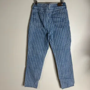 American eagle pin striped high rise mom‎ denim ankle jeans size 4 festival cute thumbnail 11